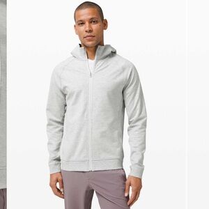 Lululemon City Sweat Full Zip Hoodie Heathered Ultra Light Grey Sea Salt size XL